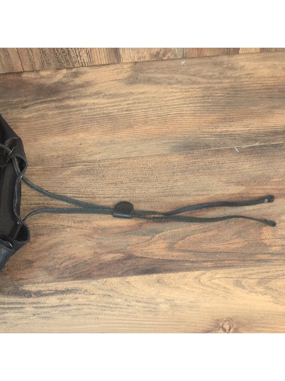 Frye Black Leather Buckled Zipper Back Vintage Rare Unisex Backpack -C192 - Picture 7 of 11